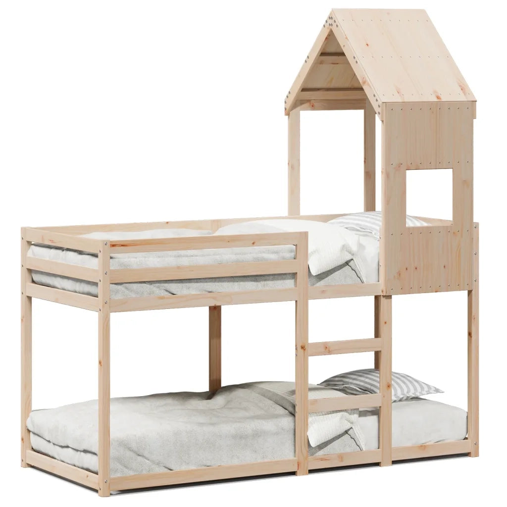 Letto a Castello senza Materasso 90x190 cm Legno di Pino