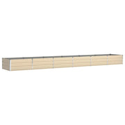 Fioriera | Cassetta per fiori | Vaso Avorio 580 x 100 x 45 cm Acciaio zincato
