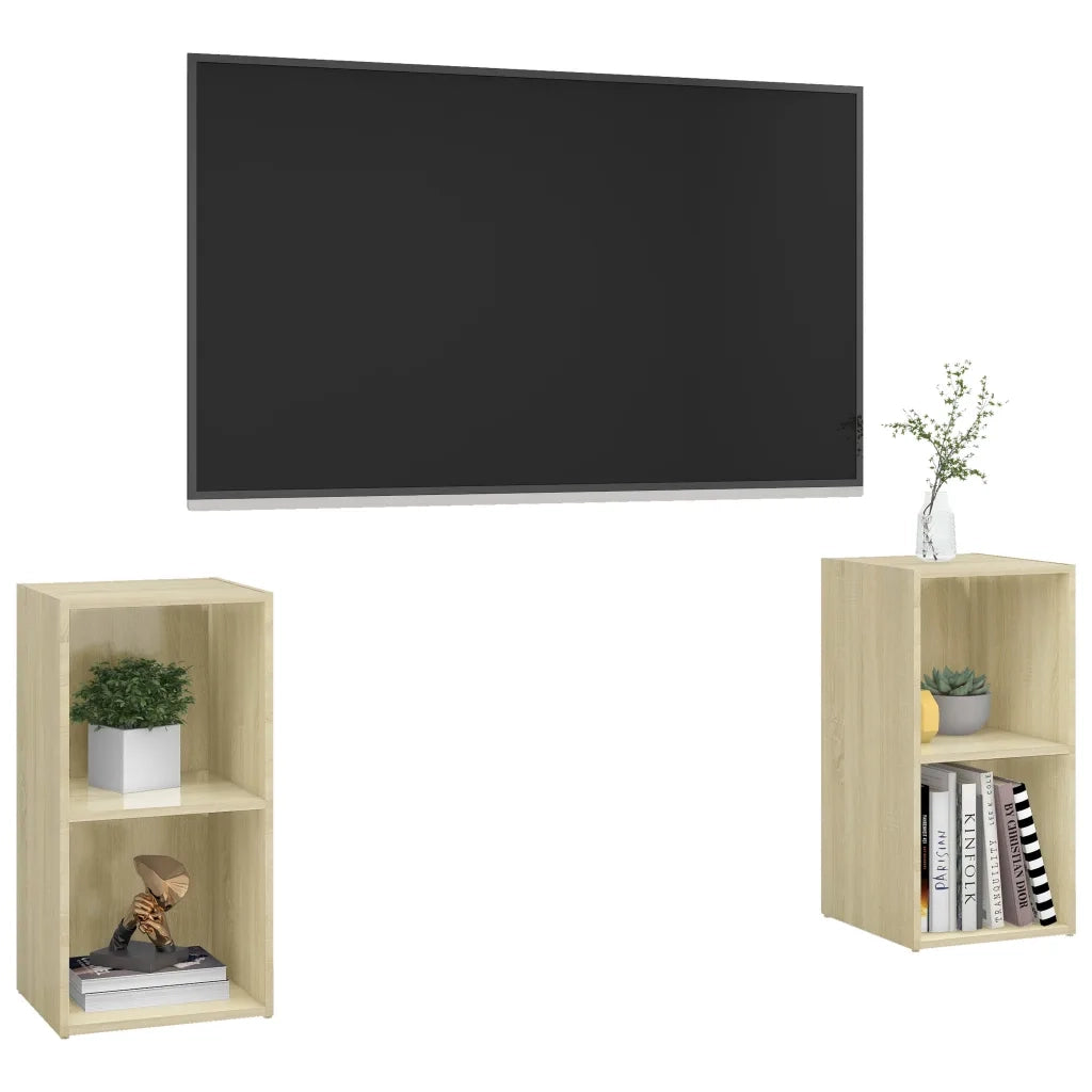 Mobili TV 2 pz Rovere Sonoma 72x35x36,5 cm in Legno Multistrato 3079901