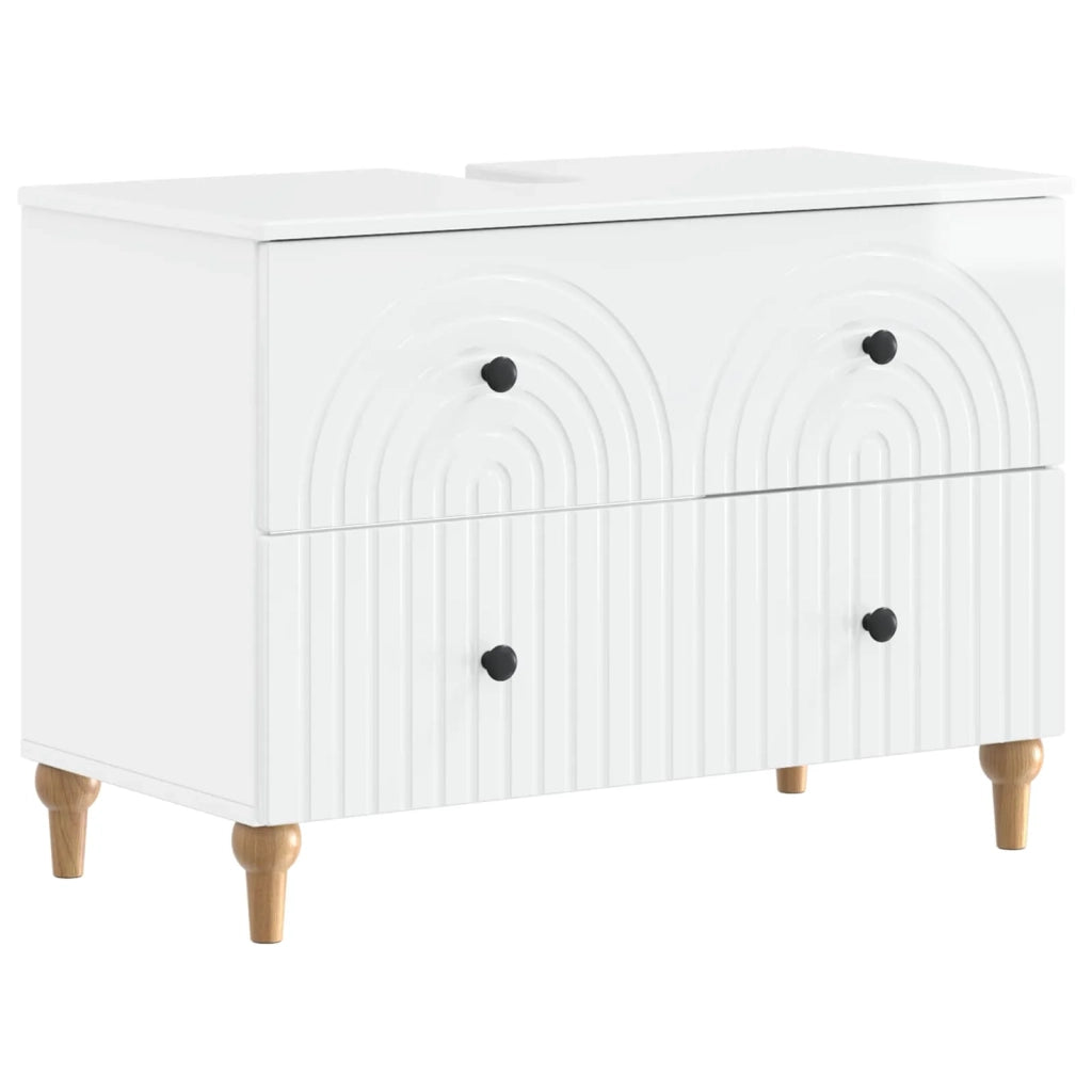 Armadio per Lavabo da Bagno ALKMAAR Bianco Lucido 896139
