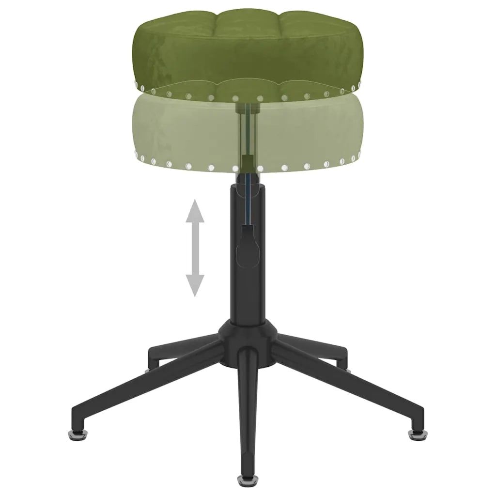Sedie da Pranzo Girevoli 4 pz Verde Chiaro in Velluto