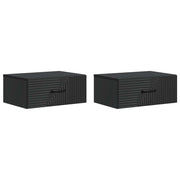 Mobiletto da notte a muro 2 pcs Nero 49 x 34,5 x 20 cm