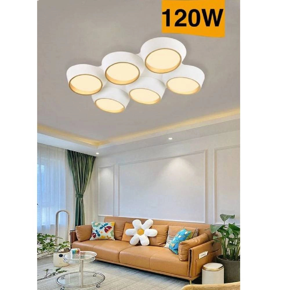 Trade Shop - Plafoniera A Led 120 W Soffitto 6 Cerchi Irregolari Luce 4000k 6500k 3000k C51-b -