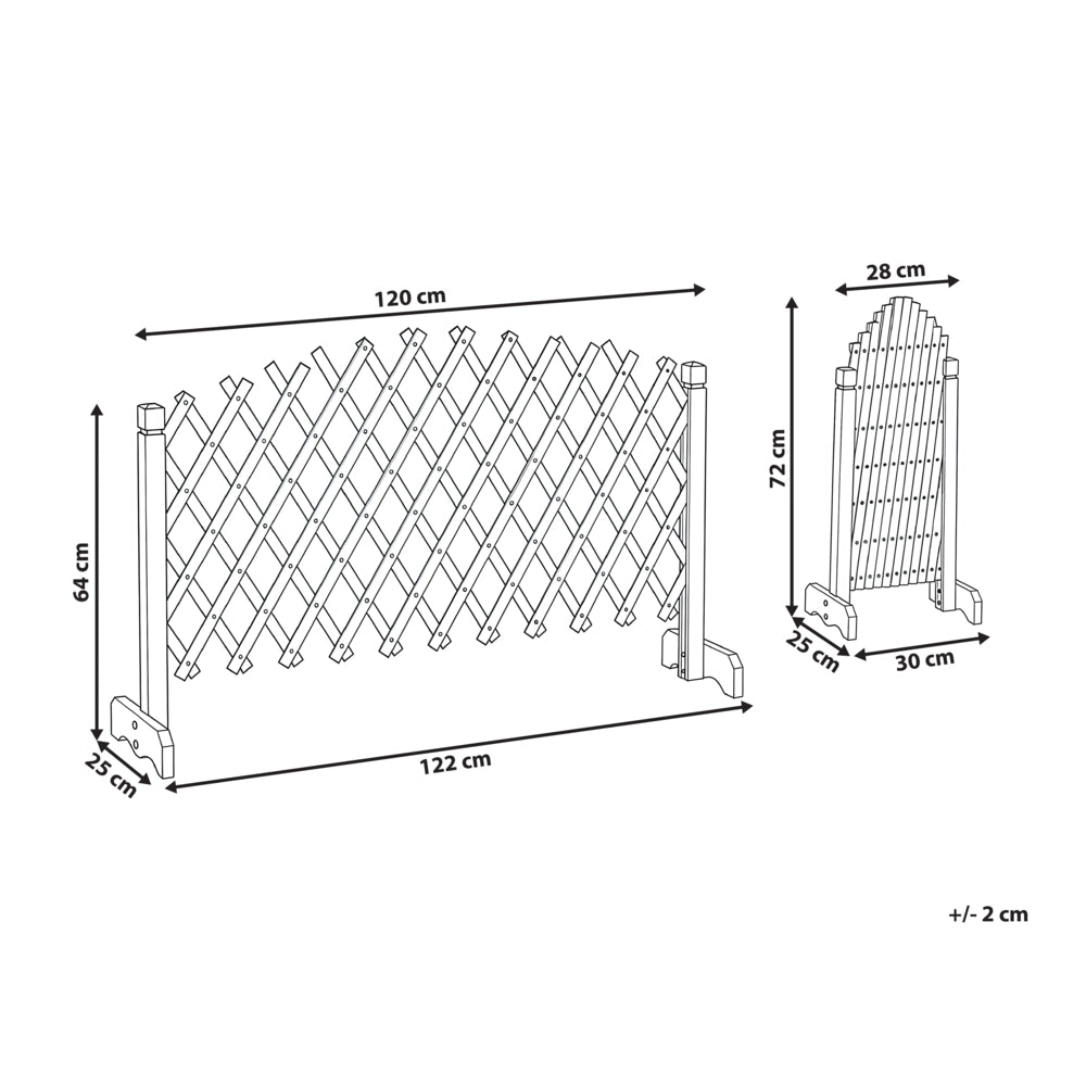 Divisorio da giardino Traliccio in legno di abete marrone scuro Schermo per la privacy 122 x 70 cm Estensibile Pieghevole