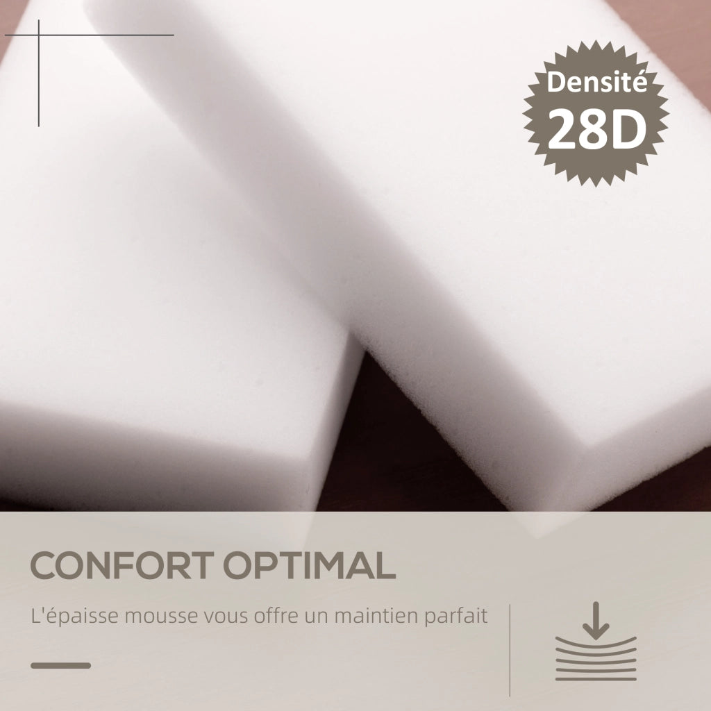 Poggiapiedi rotondo imbottito con base in acciaio ¨C zephmum ¨C ? 45,5x44,5 cm, bianco