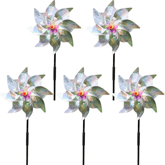 Set di 5 Vogel Afwijzer Riflettenti - Decorazione per Giardino - PVC Amichevole con l' Ambiente - Milieuvriendelijk