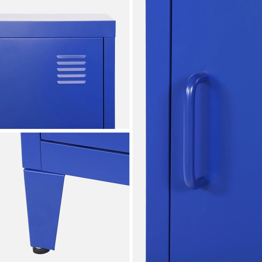 Comodino industriale, 1 anta, blu