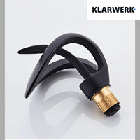 NAVIS | Rubinetto a cascata di design per bagno  nero | Elegante rubinetto in acciaio inossidabile premium per lavelli | Miscelatore  2 attacchi