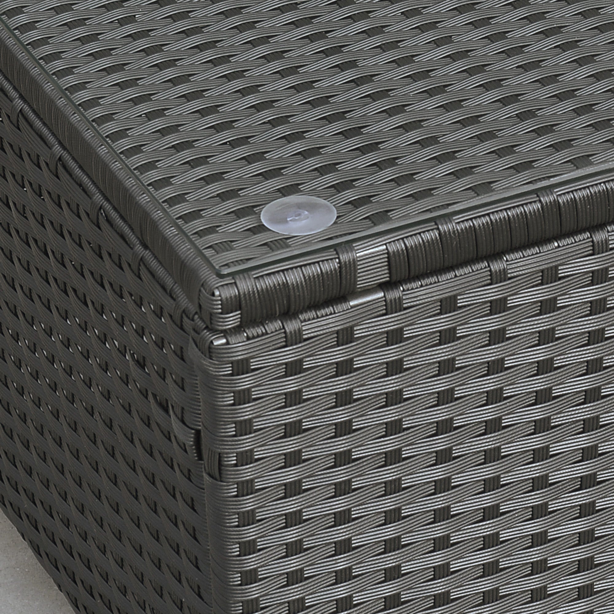 Tavolino Basso da Giardino 85x50x39 cm in Rattan PE Nero