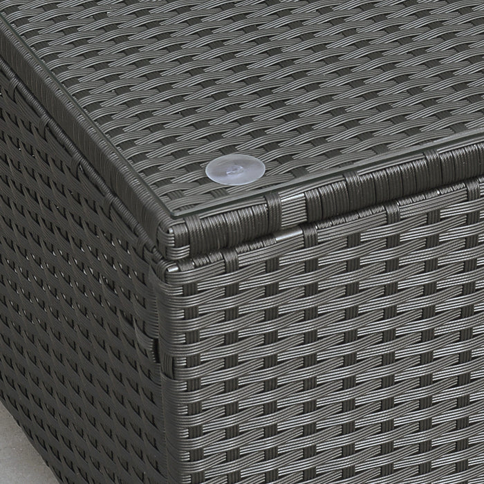 Tavolino Basso da Giardino 85x50x39 cm in Rattan PE Nero