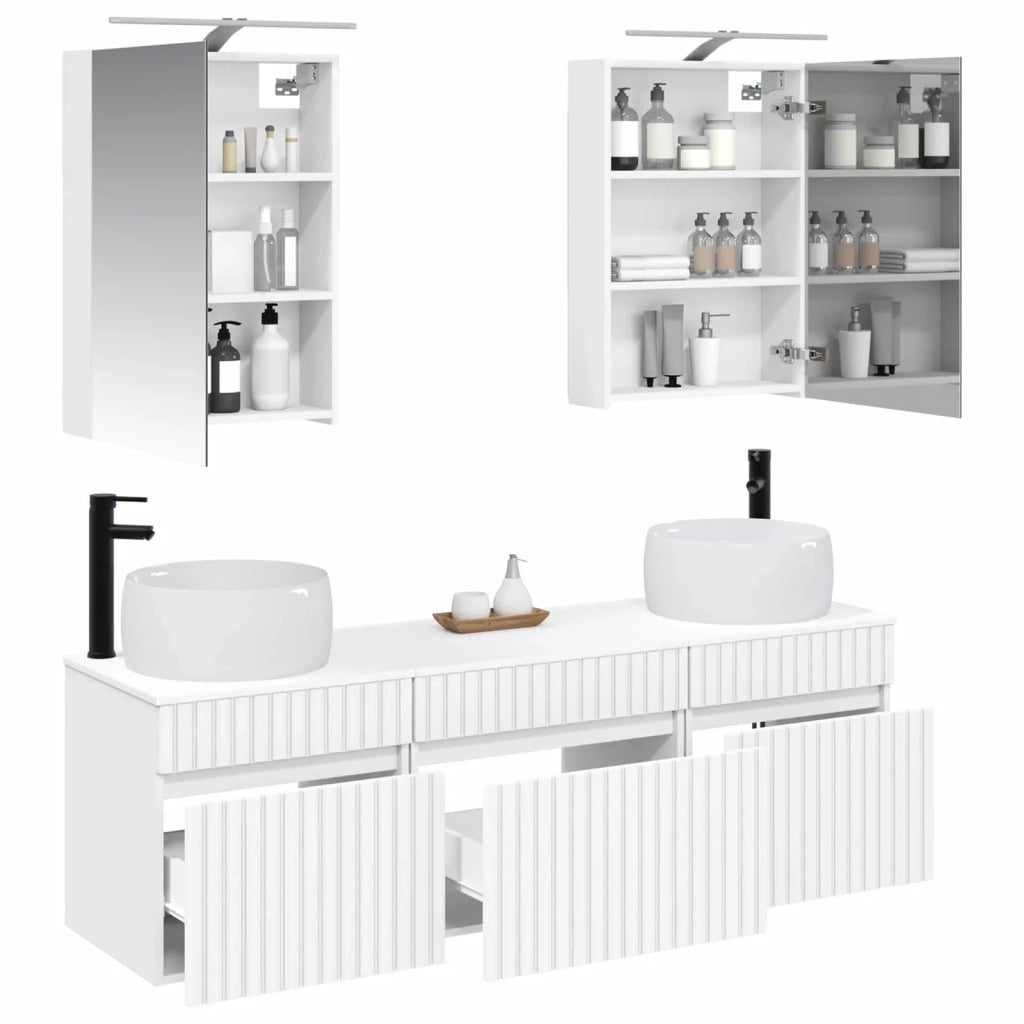 Set di Armadi da Bagno 5 pcs Bianco 50 x 14,5 x 70 cm 3406631
