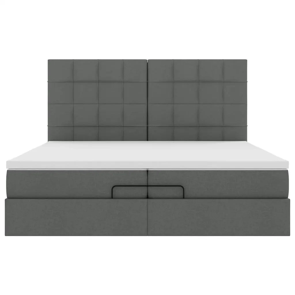 Struttura Letto Pouf con Materassi 200x200 cm in Tessuto 3313183