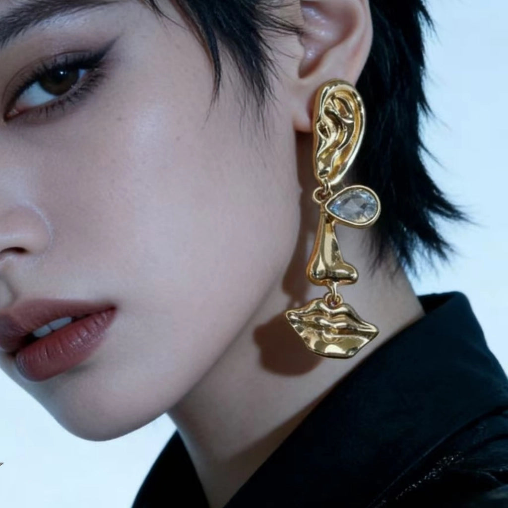 Rivista di orecchini asimmetrici indiani New Eye AB Style Earrings