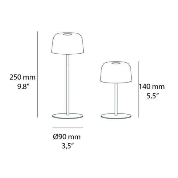 LAMPADA DA TAVOLO RICARICABILE SALVIA 2W 2700K 144LM IP44 1+1 ZAFFERANO AILATI