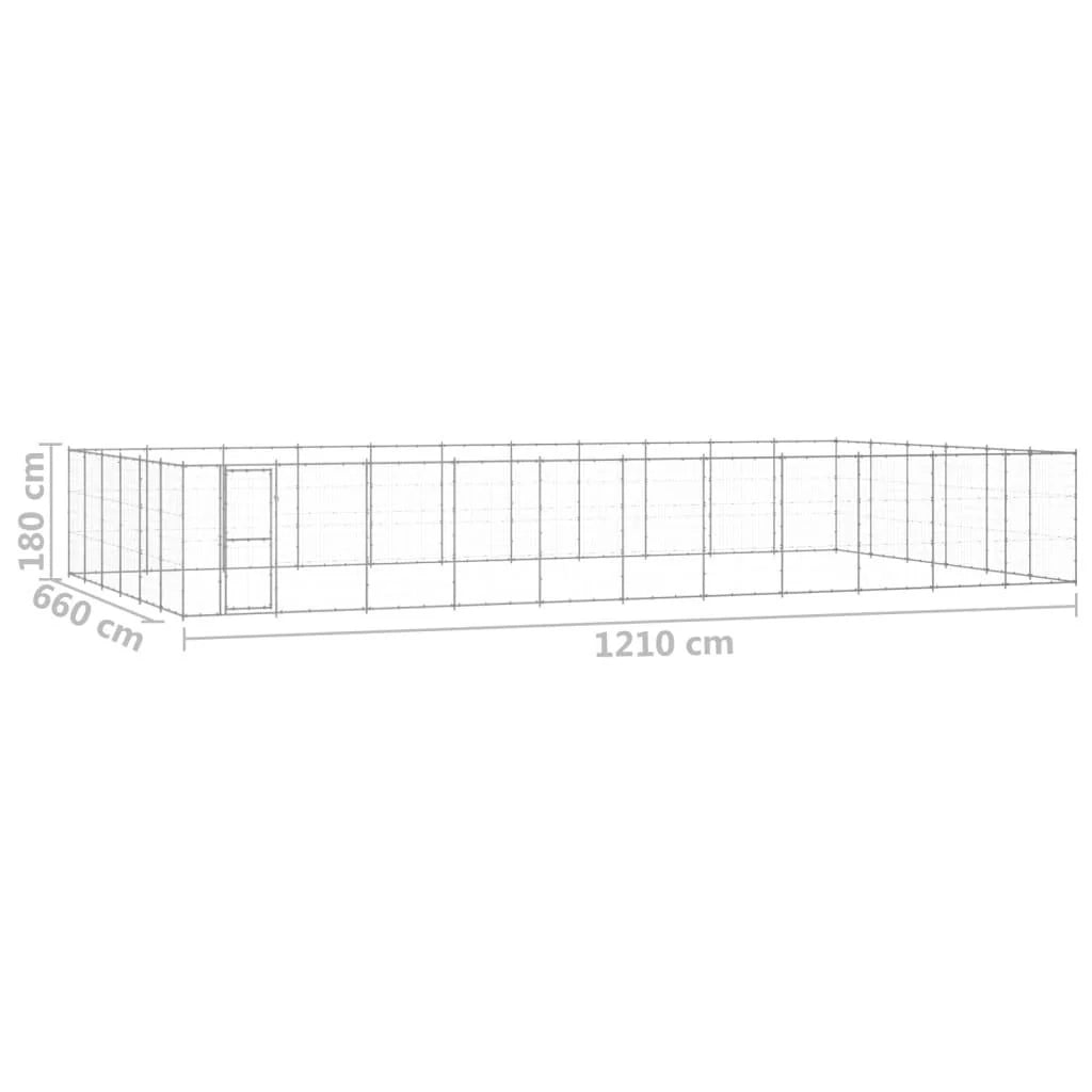 Recinto per animali da esterno per cani in acciaio zincato 7986 m² 02_0000429