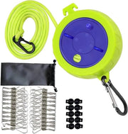 Linea di asciugatura per tenda da campeggio - 32FT con 20 clip per asciugatura impermeabili