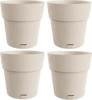 Set di vaso autoirrigante per piante da 4 a 20 cm in beige - plastica riciclata - serbatoio d'acqua