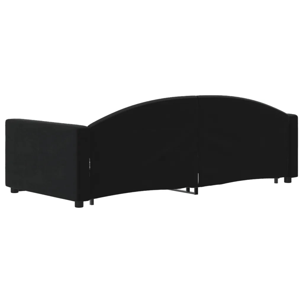 Divano letto | Sof¨¤ letto | Letto singolo Estraibile Nero 90x190 cm in Velluto