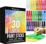 Set di 30 pennelli per tempera per bambini - Kit di arte creativa per bambini
