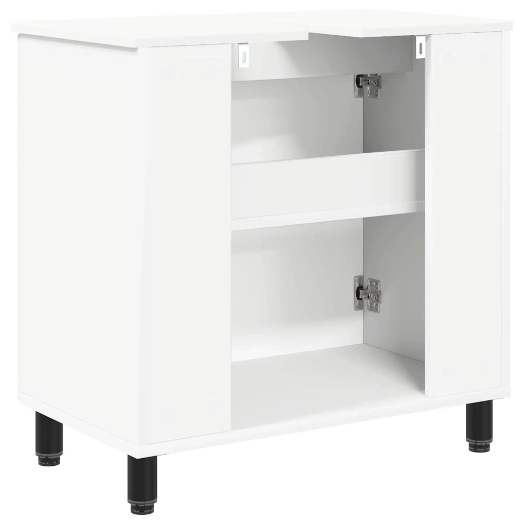 Mobiletto da bagno Bianco 60 x 35 x 60 cm Legno ingegnerizzato
