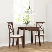 Sedie da Pranzo con Cuscini 2pz Marrone Legno Massello di Hevea 4102401