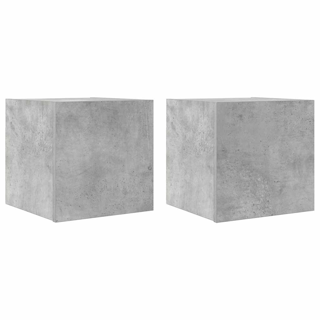 Mobile TV multimediale da parete mensola TV credenza TV per sala da pranzo soggiorno camera da letto 2 pezzi 30,5 x 30 x 30 cm grigio 02_0028904