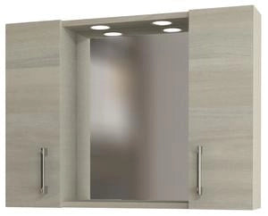 MOBILE SPECCHIERA DA BAGNO MOD. 960 CON 2 ANTE E ILLUMINAZIONE CM. 77X57X15