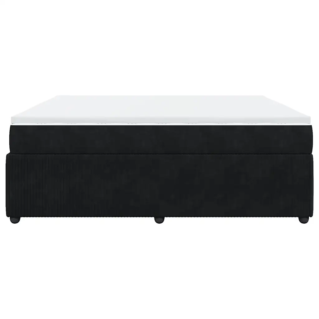 Giroletto a Molle con Materasso Nero 200x200 cm in Velluto 3285664