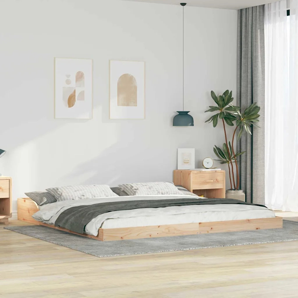 Struttura del letto Marrone 200 x 220 cm Pino massello 873382