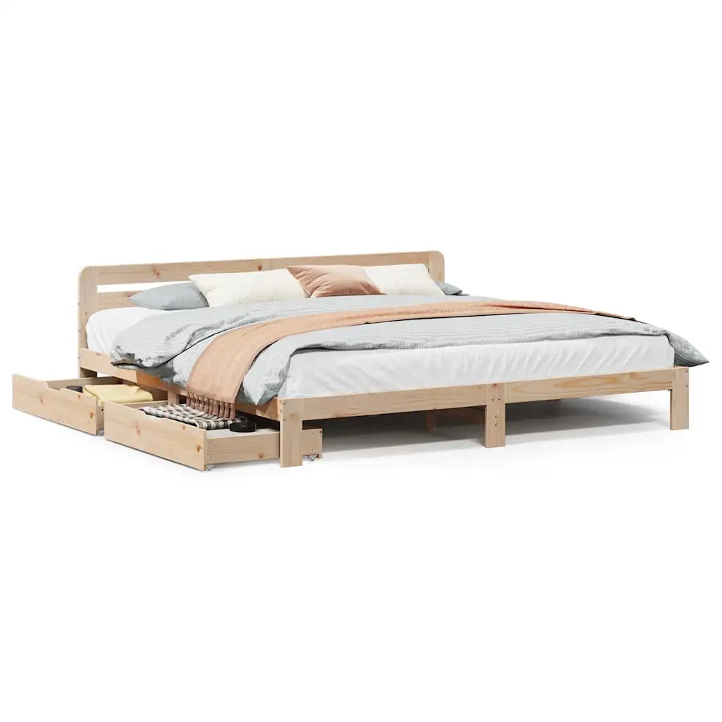 Giroletto senza Materasso 180x200 cm in Legno Massello di Pino