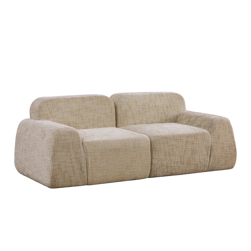 Divano a due posti, tessuto chenille, design modulare, imbottitura in schiuma ad alta elasticit¨¤ 30D, pronto all'uso, cachi