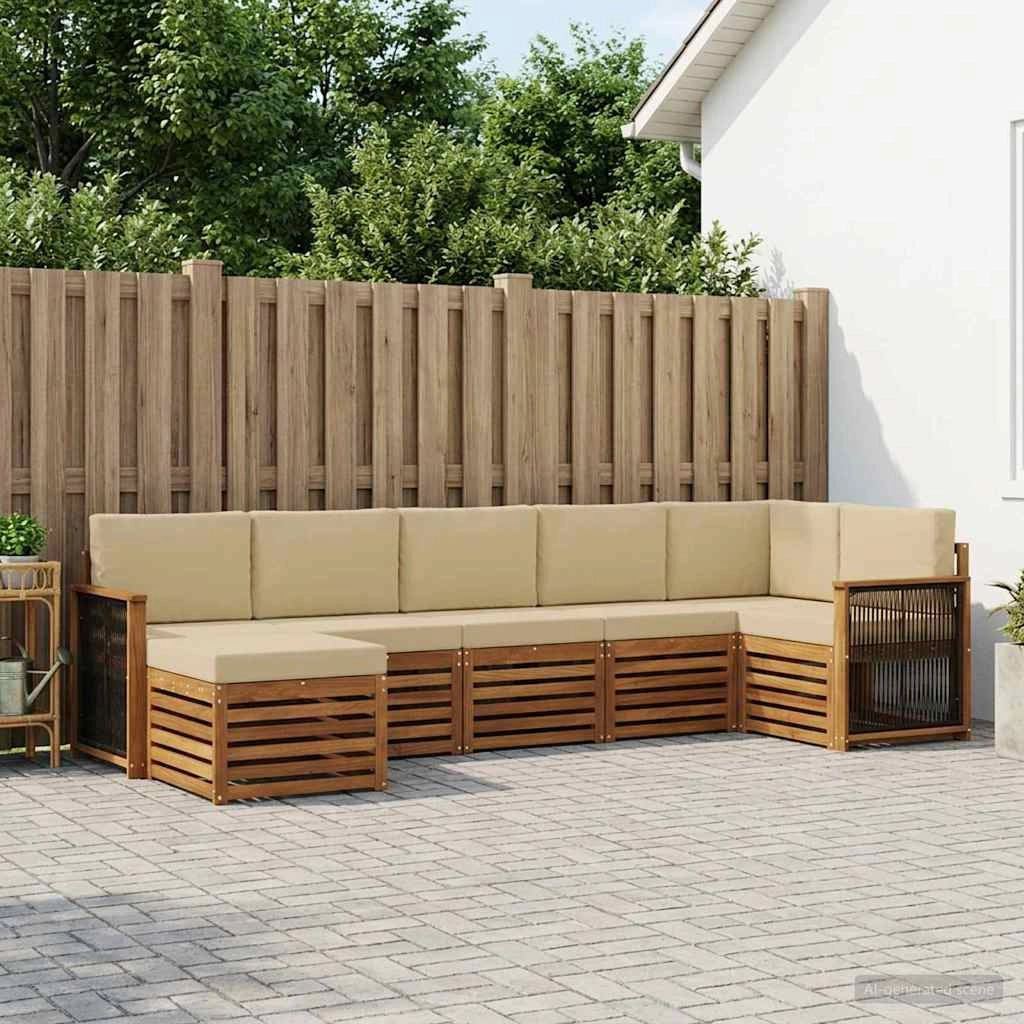 Set di divani da esterno 6 pz Naturale 3384624