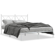 Letto matrimoniale | Letto per adulti | Giroletto con Testiera Metallo Bianco 140x200 cm