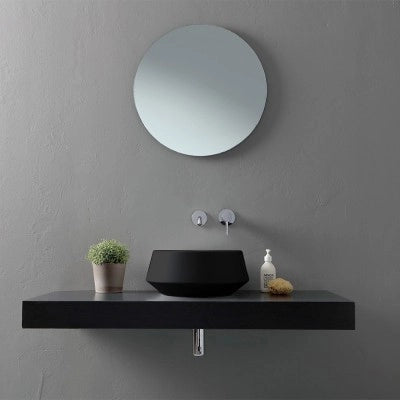 Lavabo da appoggio in ceramica nero opaco tondo 42 cm  Aris