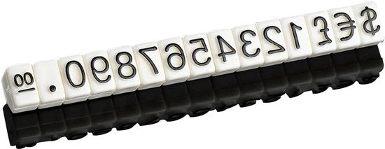 Etichetta Digitale di Prezzo - 5mm di Altezza - Contachilometri - Prezzo Etichetta di Base - Materiale - Prezzo Display - € - $ - Numeri Arabi - Display di Prezzo - Base Bianca - Scritta Nera - 1 Set