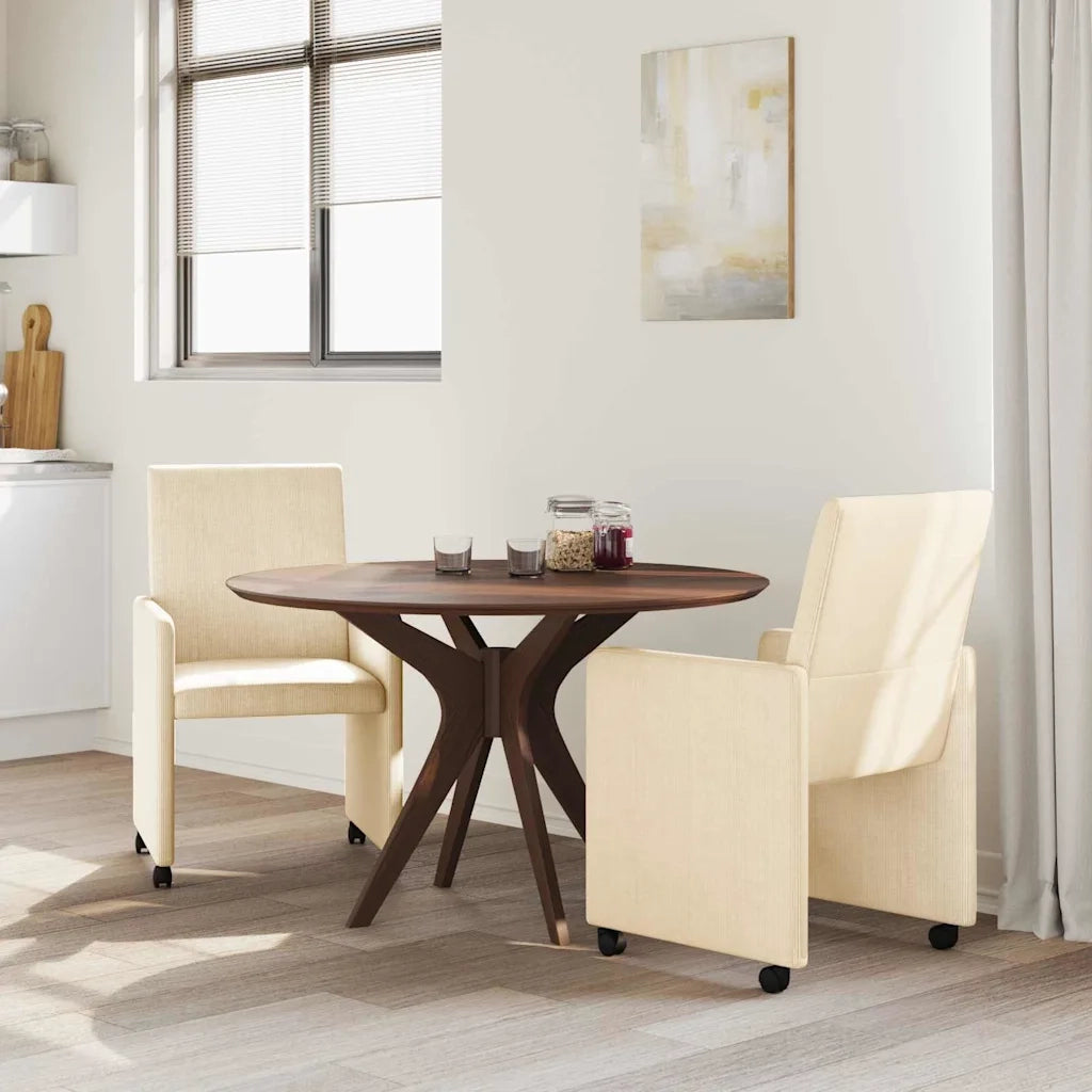 Sedie da Pranzo con Ruote con ruote 2 pcs Crema 57 x 66 x 94 cm 42017803