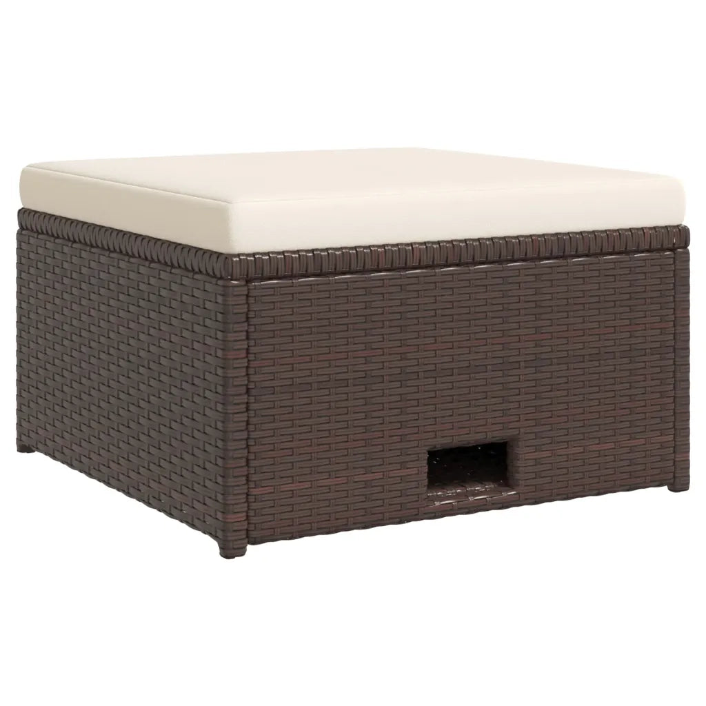 Set Divani da Giardino 4 pz con Cuscini in Polyrattan Marrone