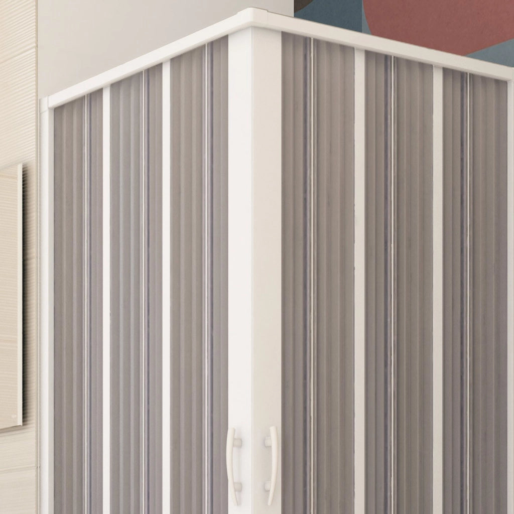 Box Doccia in PVC 80x100CM H185 a soffietto con Apertura Centrale colore Bianco mod. Flex