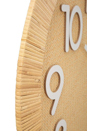 Orologio da Muro Boho Plus Ø 60x4,5 cm in Rattan
