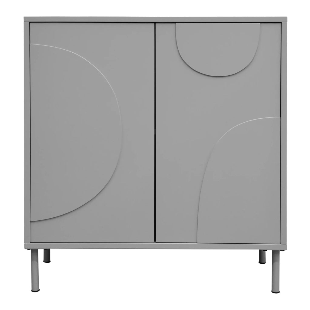 Credenza/cassettiera/mobile contenitore Holea per soggiorno ingresso o camera da letto con 2 ante 75 x 70 x 34 cm grigio 03_0009024