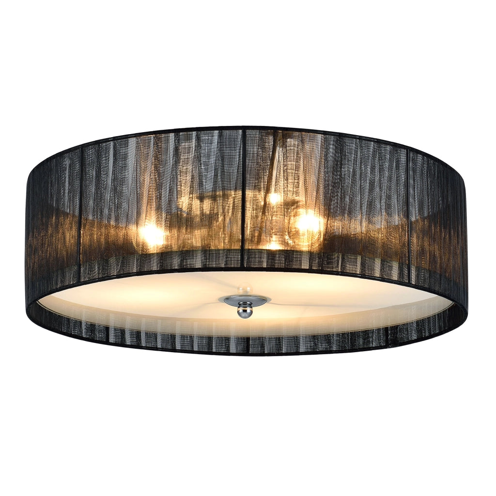 Plafoniera Helena a 3 Fonti di Luce Paralume Cilindrico - Nero lux.pro