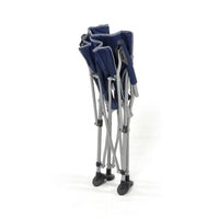 Sedia Phieghevole con Braccioli da Giardino 43x51x92 cm in Acciaio Ombrello Blu