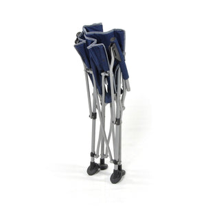 Sedia Phieghevole con Braccioli da Giardino 43x51x92 cm in Acciaio Ombrello Blu