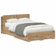 Letto matrimoniale | Letto per adulti | Telaio del letto con storage Rovere Artigianale 120 x 190 cm