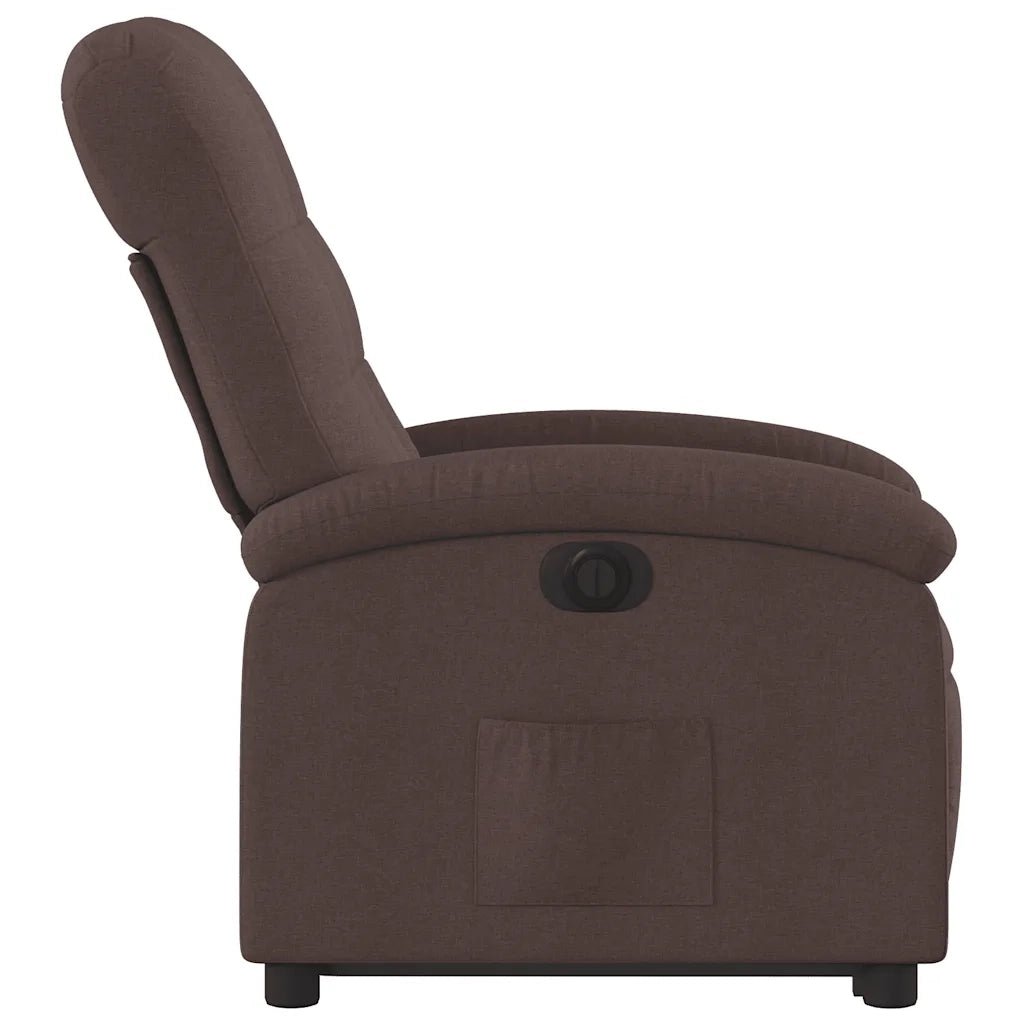 Poltrona Alzapersona Reclinante Elettrica Marrone Scuro Tessuto 3204121