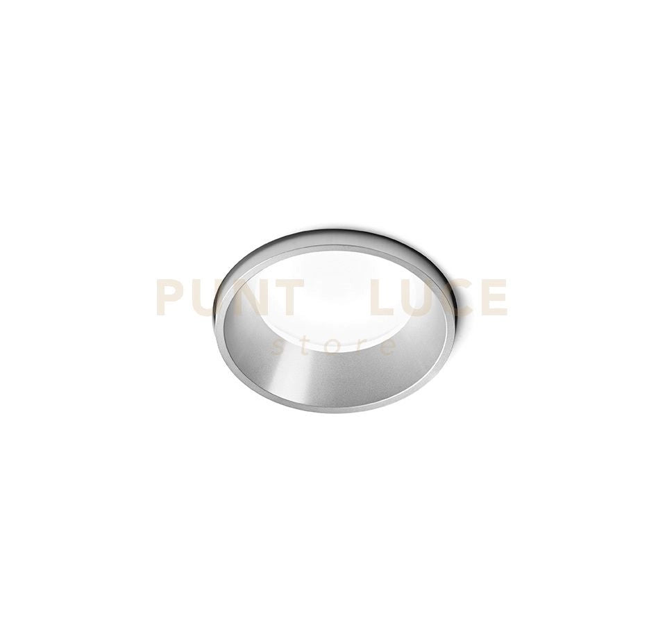 THESSALY faretto da Incasso 1 Luce Bordo Raso acciaio spazzolato IP54 attacco GU10 d.6cm