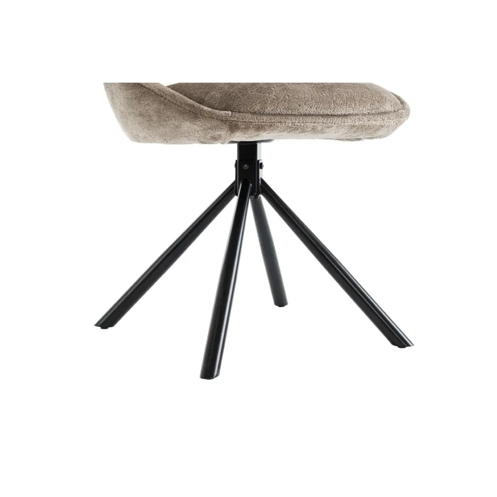 Set di 2 sedie YUMENA - Tessuto taupe - Piedi in metallo - Design compatto - Eleganza senza tempo e confortevole