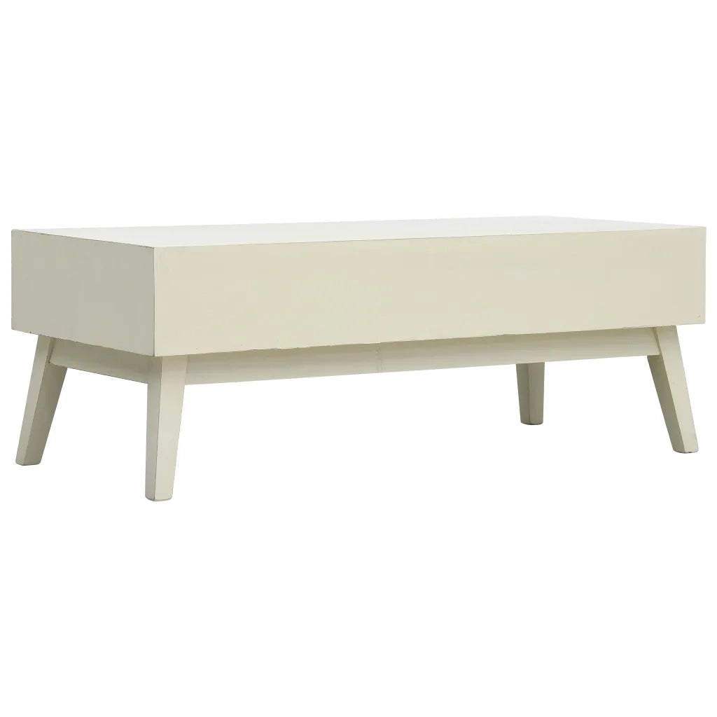 Tavolino CaffÃ¨ 2 Cassetti Intagliati Grigio 110x50x40cm Legno cod mxl 19732