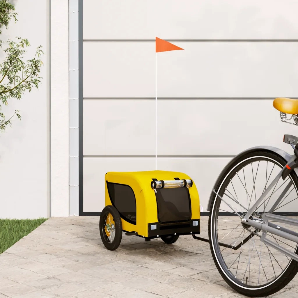 Rimorchio da Bici per Animali Giallo e Nero Oxford e Ferro CFW6952356