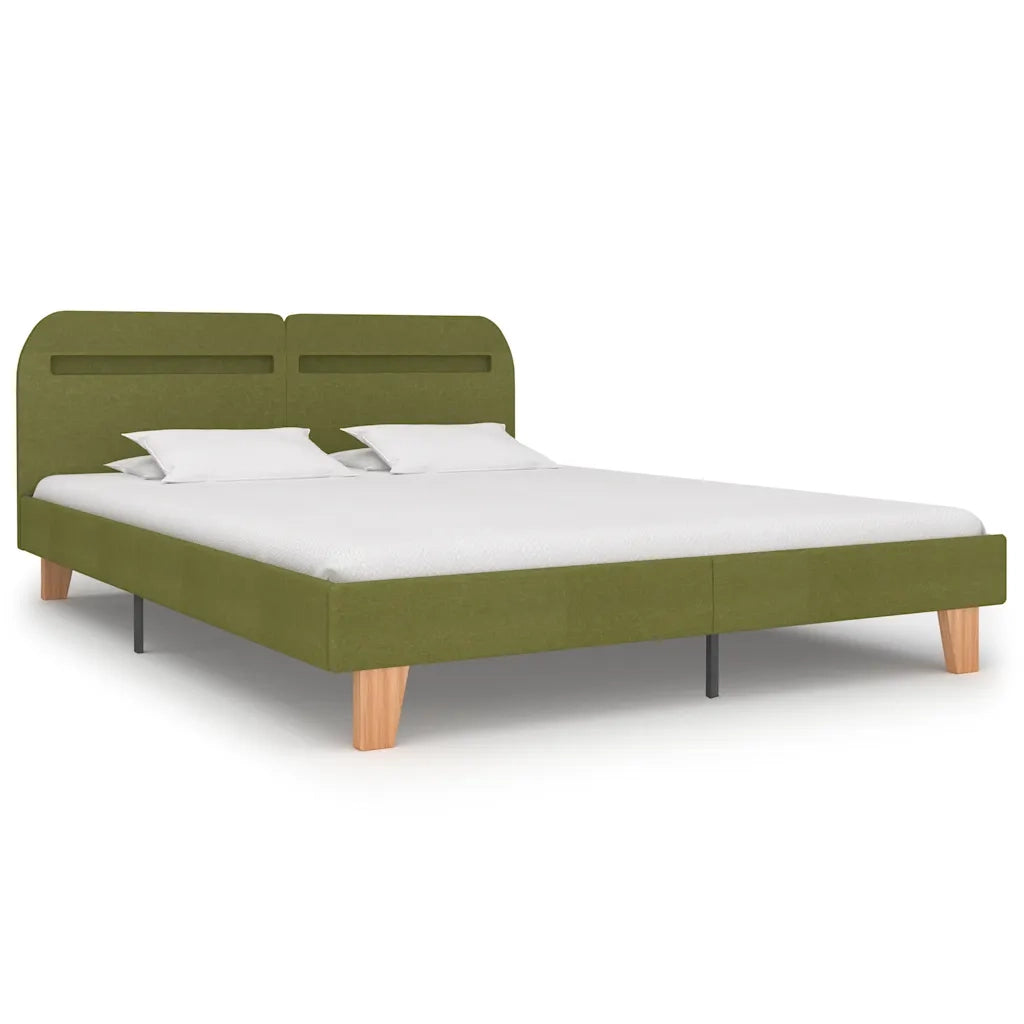 Giroletto con LED senza Materasso-Struttura Letto Verde 150x200 cm in Tessuto